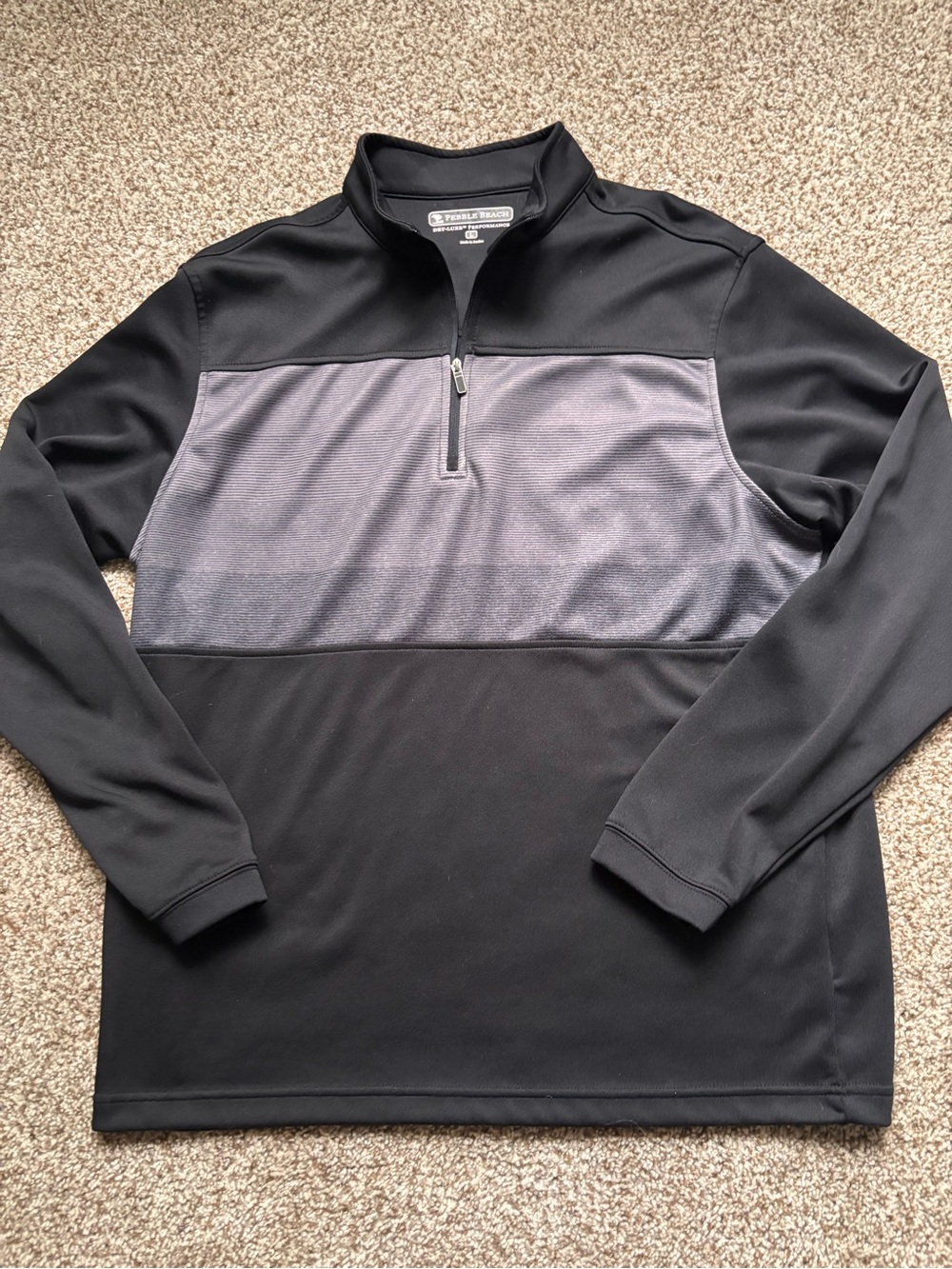 Pebble Beach Black & Gray Quarter-Zip Pullover